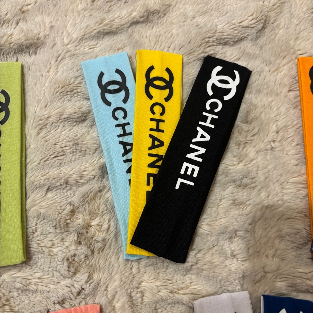 Fashion CC Logo Headbands Set of 3 Choose Trio of Colors - Picture 5 of 6